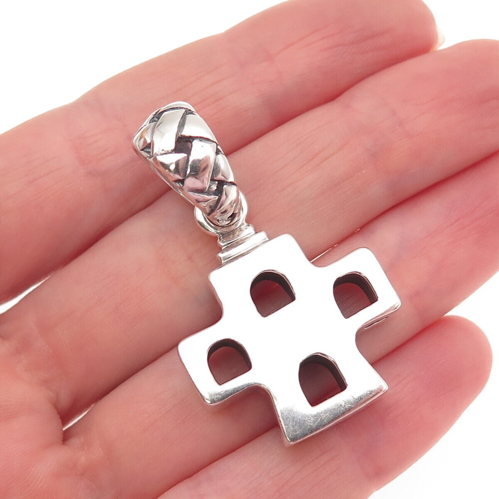 SAINT 925 Sterling Silver Vintage Casa Cross Pendant